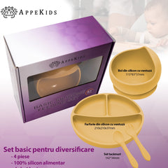 Set Diversificare, AppeKids, 100% Silicon, Classic - Honey