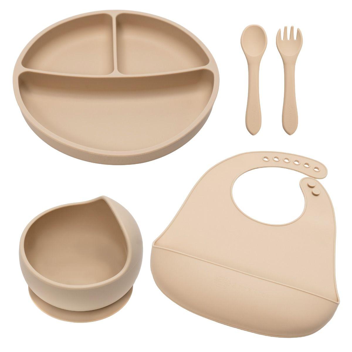 Set Diversificare, AppeKids, 100% Silicon, Classic - Bubble Beige
