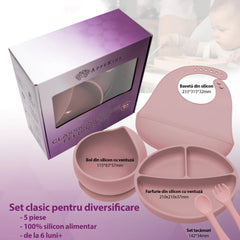 Set Diversificare, AppeKids, 100% Silicon, Classic - Old Rose