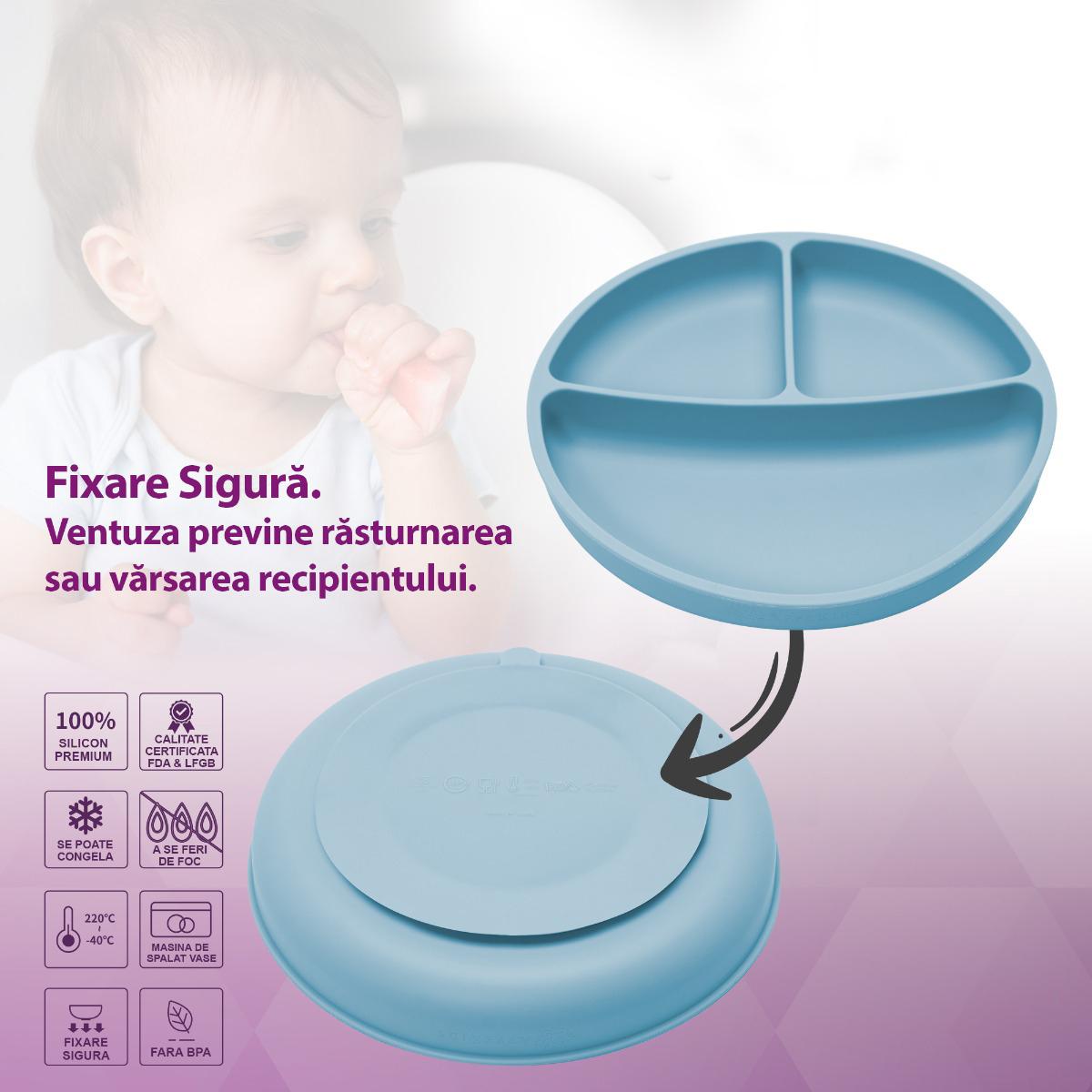 Set Diversificare, AppeKids, 100% Silicon, Classic - Aqua Blue