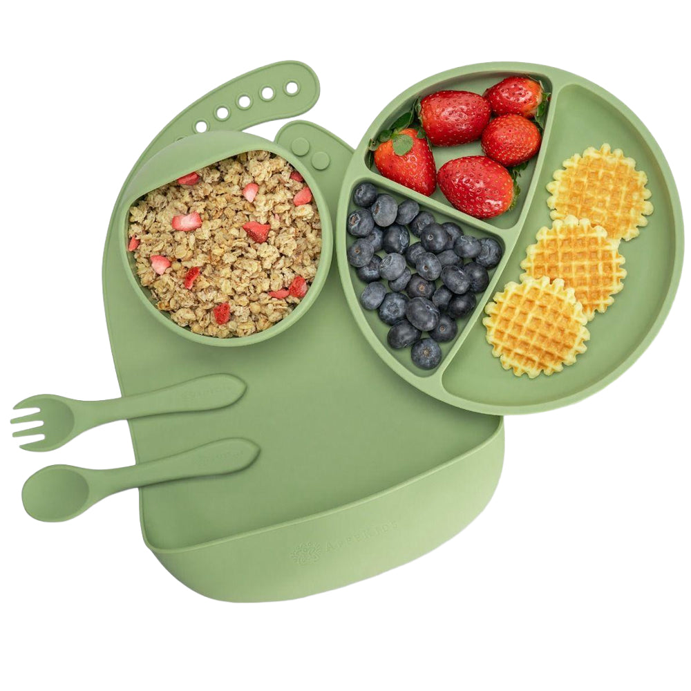 Set Diversificare, AppeKids, 100% Silicon, Classic - Raw Green