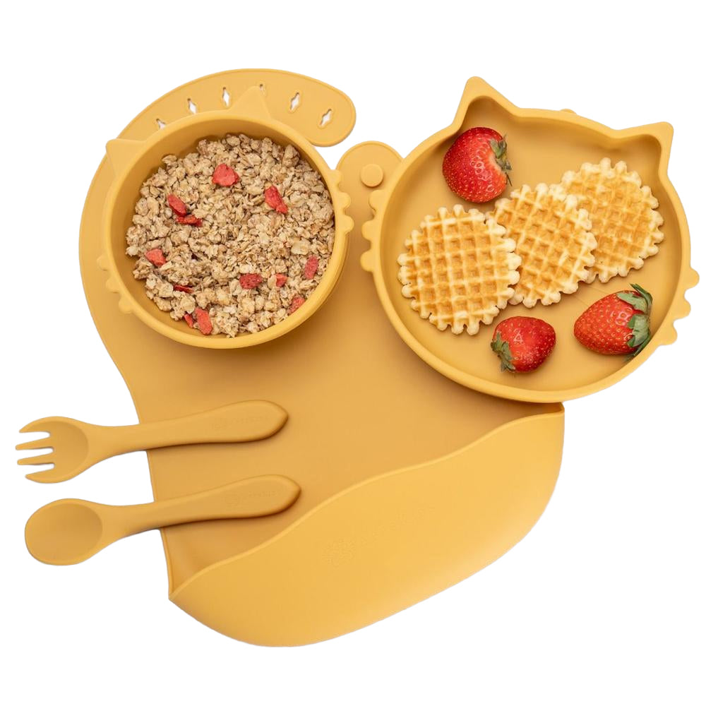 Set Diversificare, AppeKids, 100% Silicon, Kitty - Honey