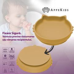Set Diversificare, AppeKids, 100% Silicon, Kitty - Honey