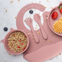 Set Diversificare, AppeKids, 100% Silicon, Kitty - Old Rose