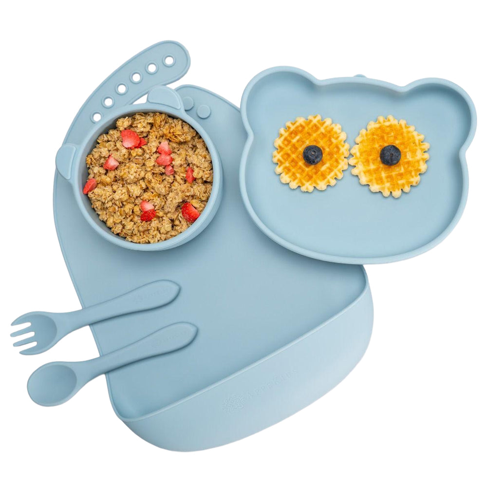 Set Diversificare, AppeKids, 100% Silicon, Panda - Aqua Blue