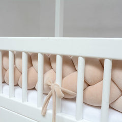 Protectie impletita din bumbac catifelat, Sparrow, Velvet Beige, 200cm