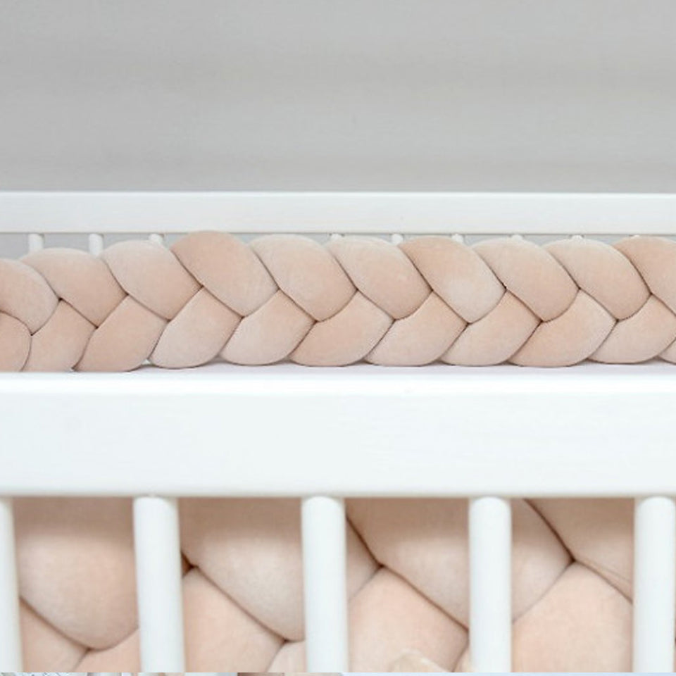 Protectie impletita din bumbac catifelat, Sparrow, Velvet Beige, 200cm