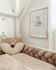 Protectie impletita din bumbac catifelat, Sparrow, Velvet Cappuccino, 200cm