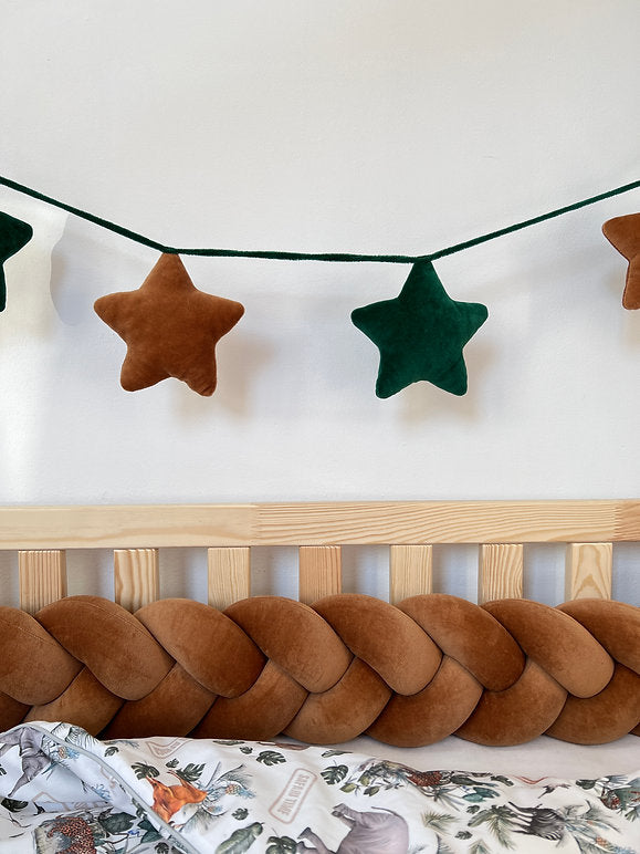 Protectie impletita din bumbac catifelat, Sparrow, Velvet Cinnamon, 200cm