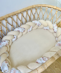 Protectie impletita din bumbac catifelat, Sparrow, Almond Flowers, 340cm