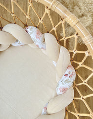 Protectie impletita din bumbac catifelat, Sparrow, Almond Flowers, 340cm