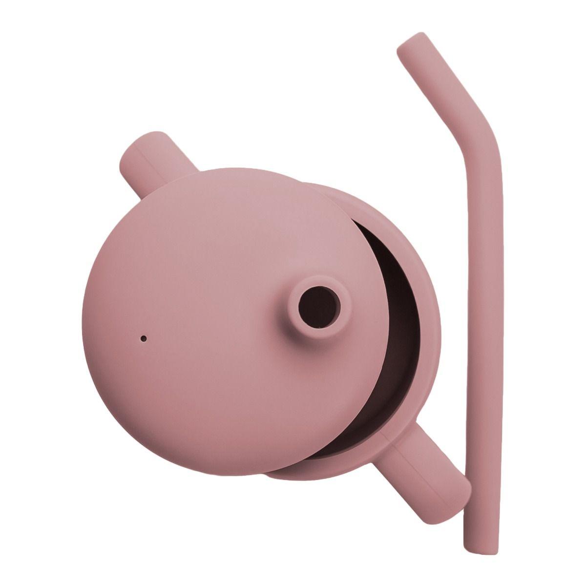 Cana din silicon cu pai, AppeKids - Old Rose