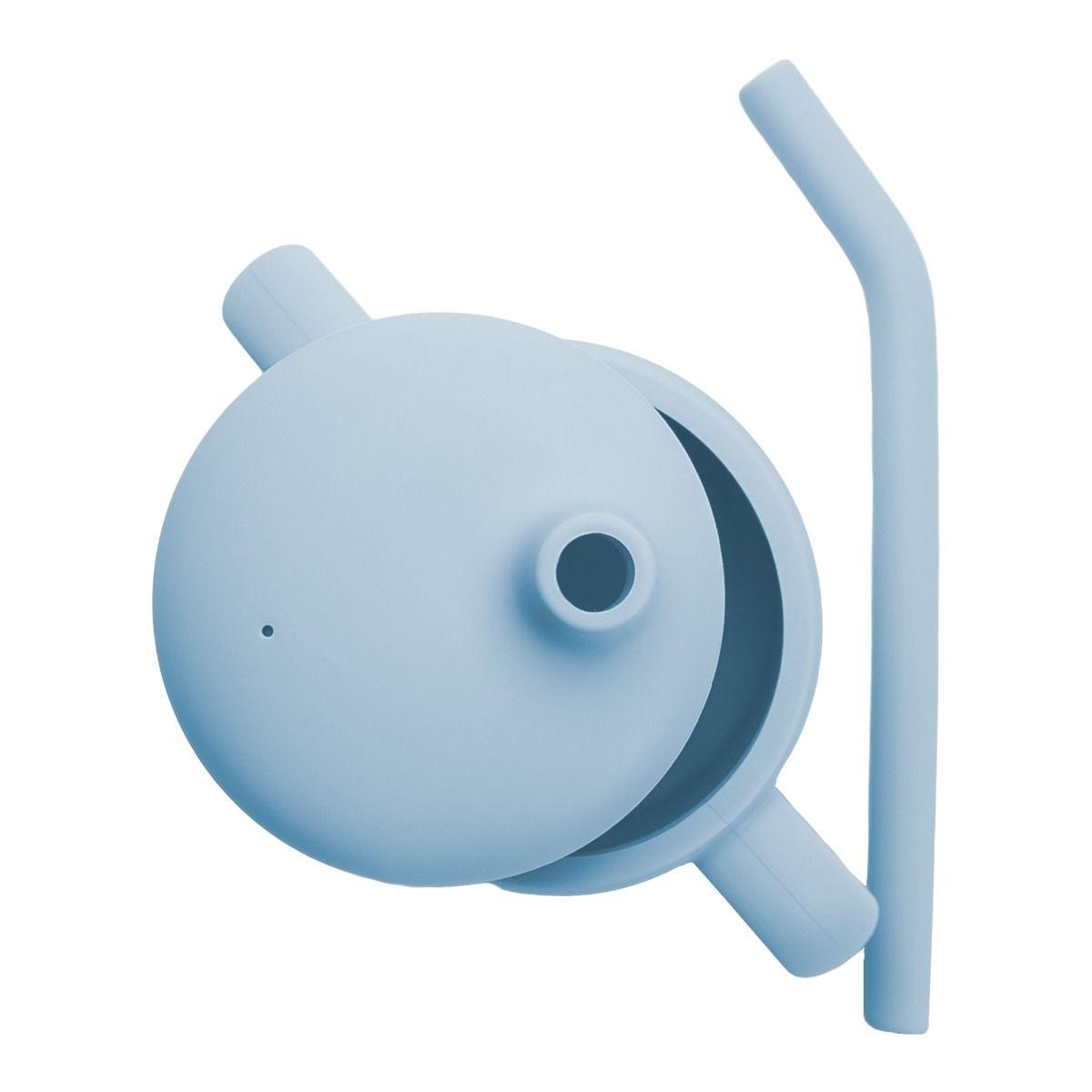 Cana din silicon cu pai, AppeKids - Aqua Blue
