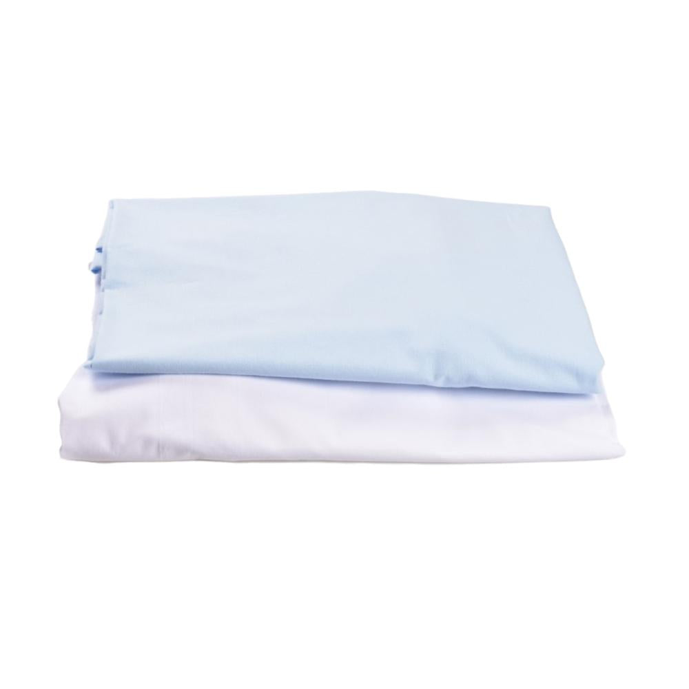 Cearsaf Bumbac 100% - Set 2 buc: Alb & Albastru