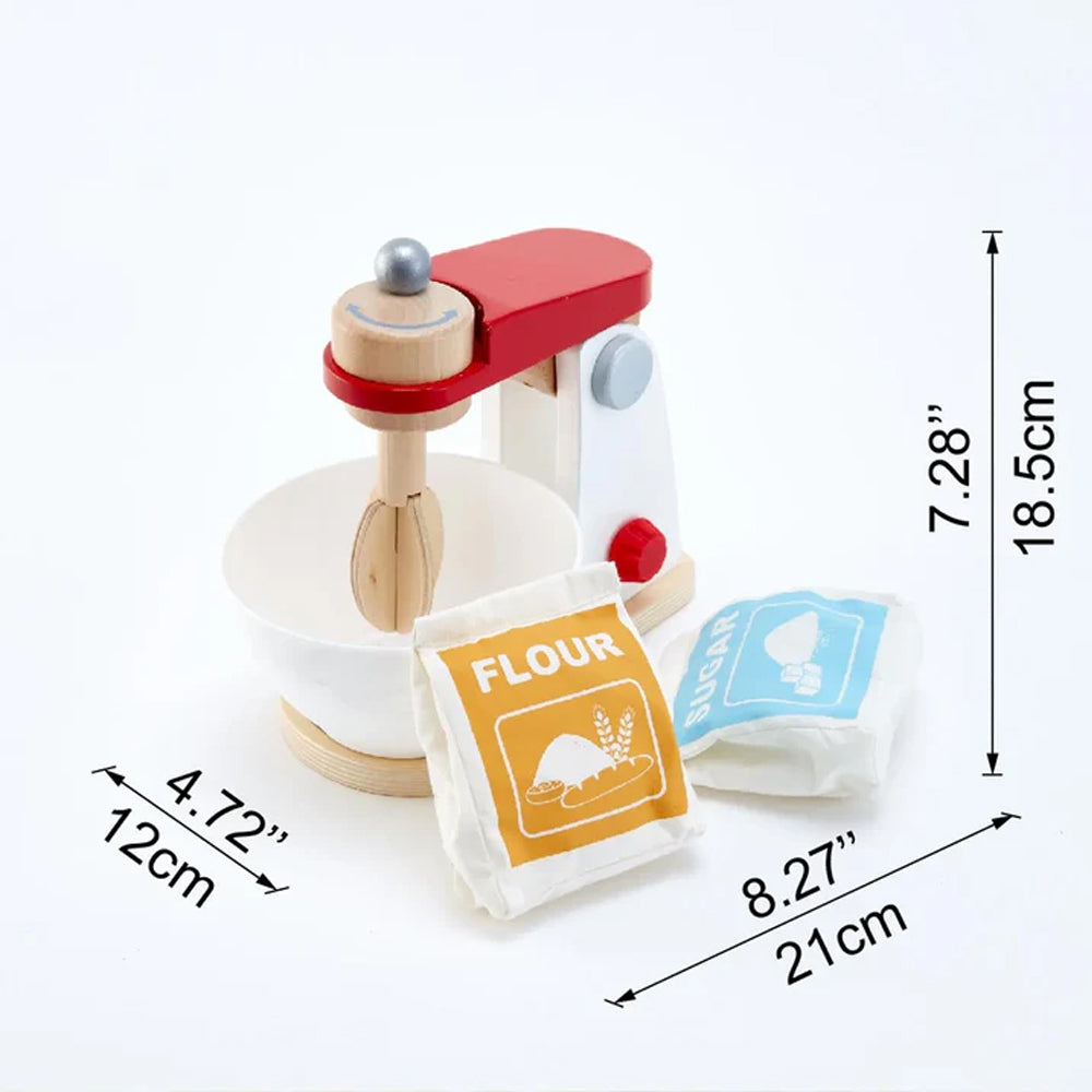Mixer de bucatarie, din lemn, cu accesorii. Hape