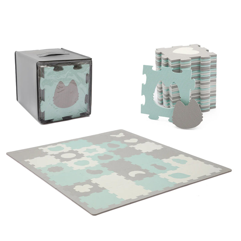 Covoras puzzle din spuma Luno Shapes, 165x185cm, Kinderkraft
