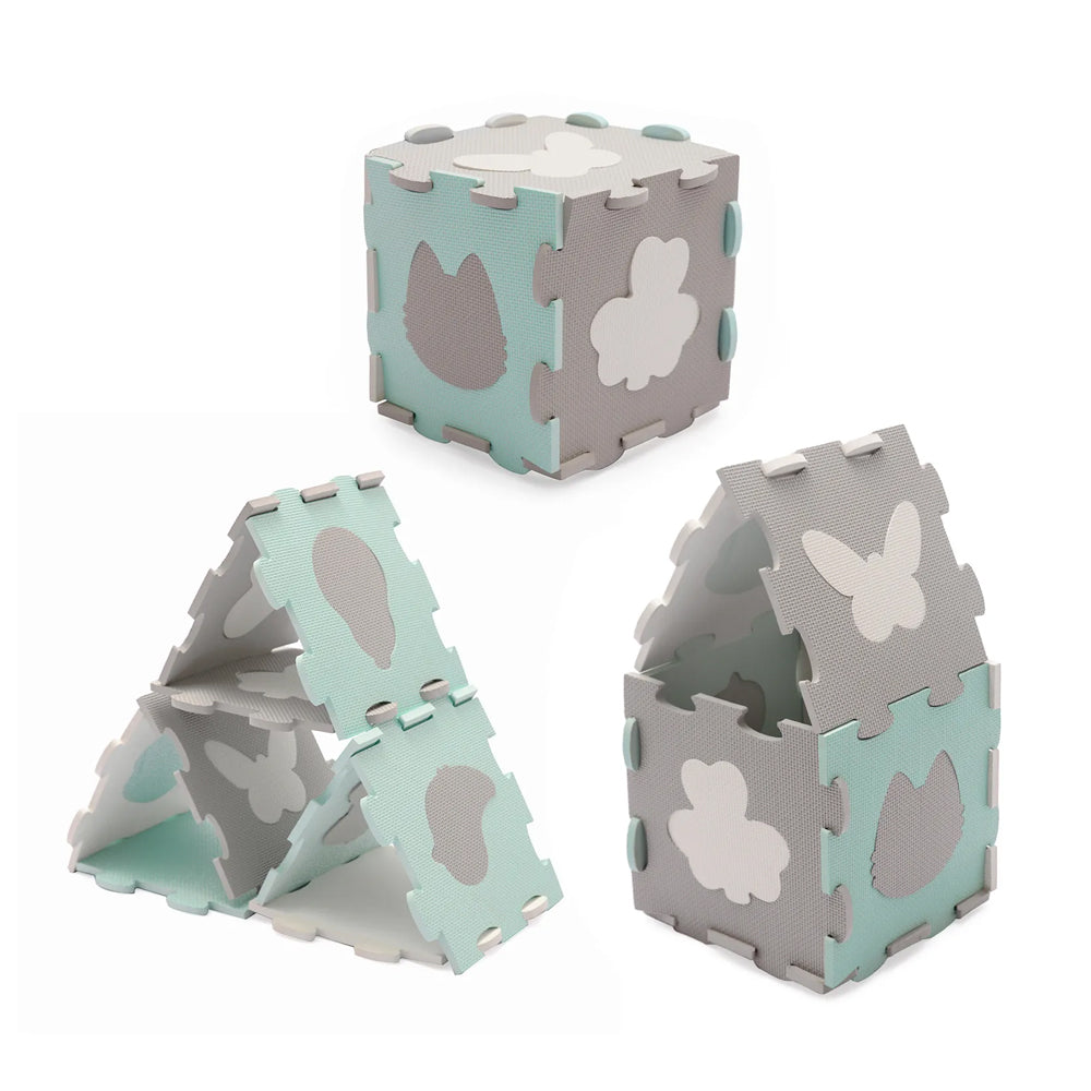 Covoras puzzle din spuma Luno Shapes, 165x185cm, Kinderkraft