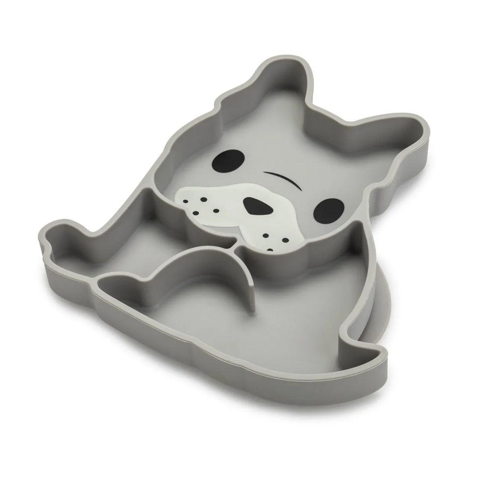 Farfurie Catelus din silicon cu compartimente si ventuza