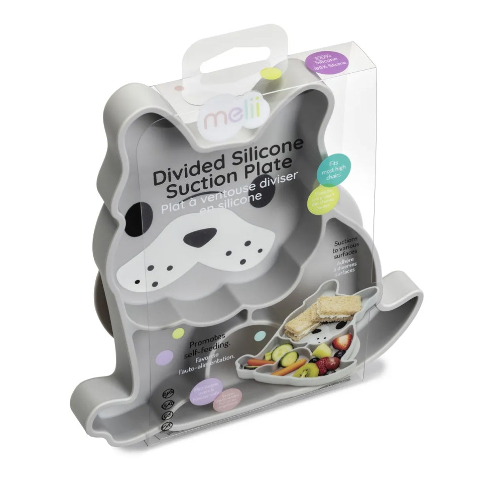 Farfurie Catelus din silicon cu compartimente si ventuza