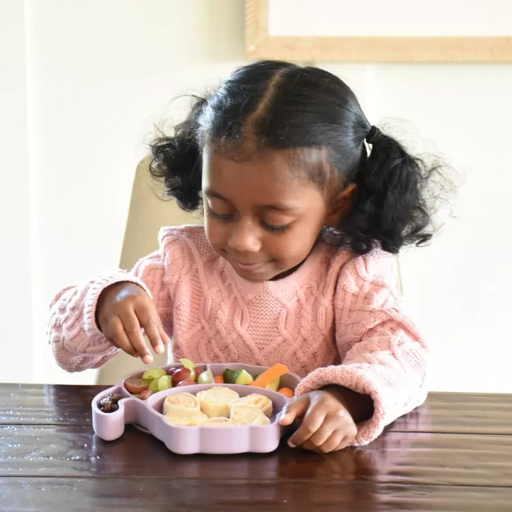 Farfurie Pisica din silicon cu compartimente si ventuza