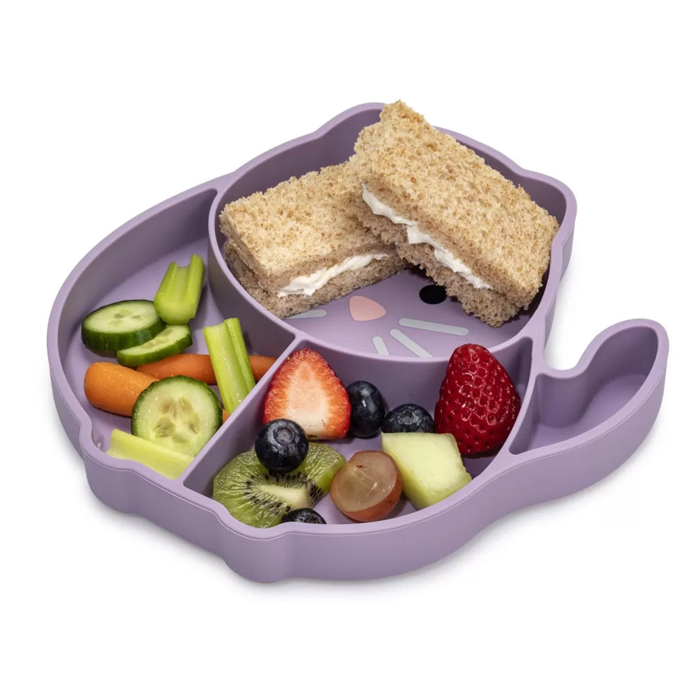 Farfurie Pisica din silicon cu compartimente si ventuza