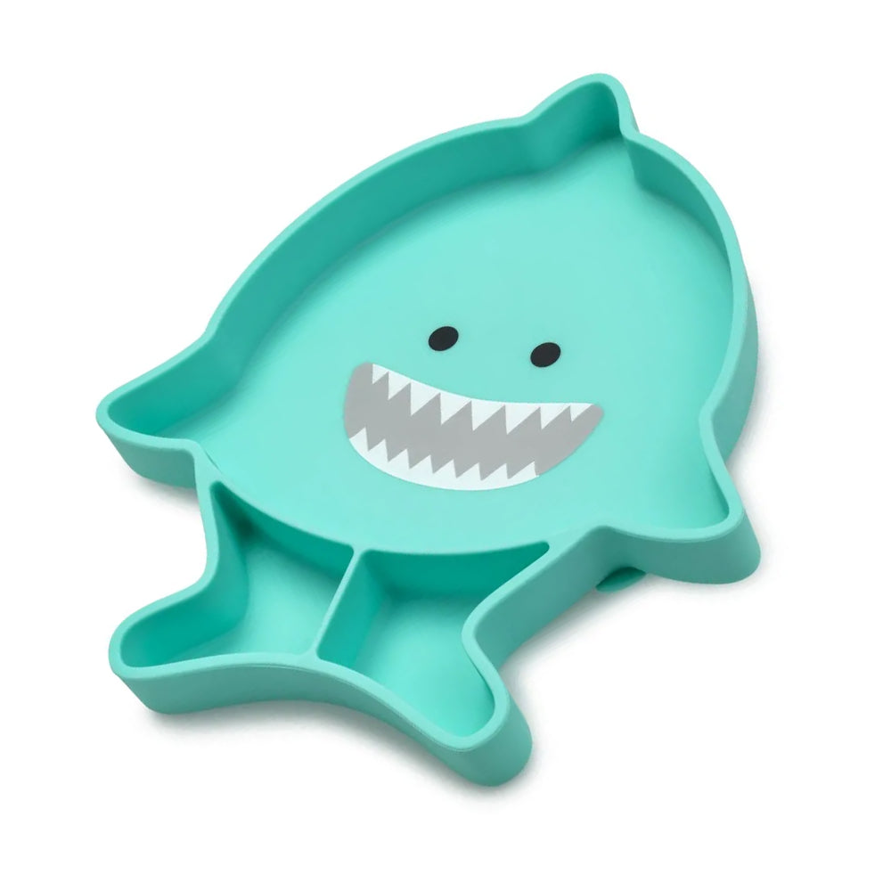 Farfurie Rechin din silicon cu compartimente si ventuza