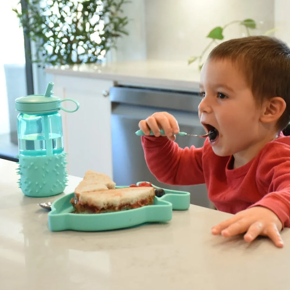 Farfurie Rechin din silicon cu compartimente si ventuza