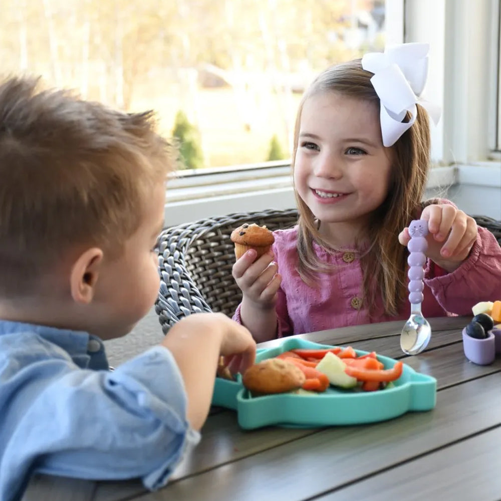 Farfurie Rechin din silicon cu compartimente si ventuza
