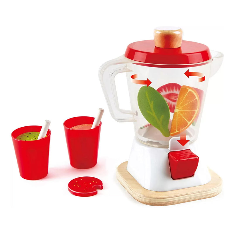 Blender de bucatarie, din lemn, cu accesorii. Hape