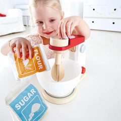Mixer de bucatarie, din lemn, cu accesorii. Hape