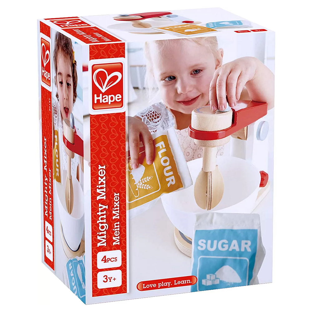 Mixer de bucatarie, din lemn, cu accesorii. Hape