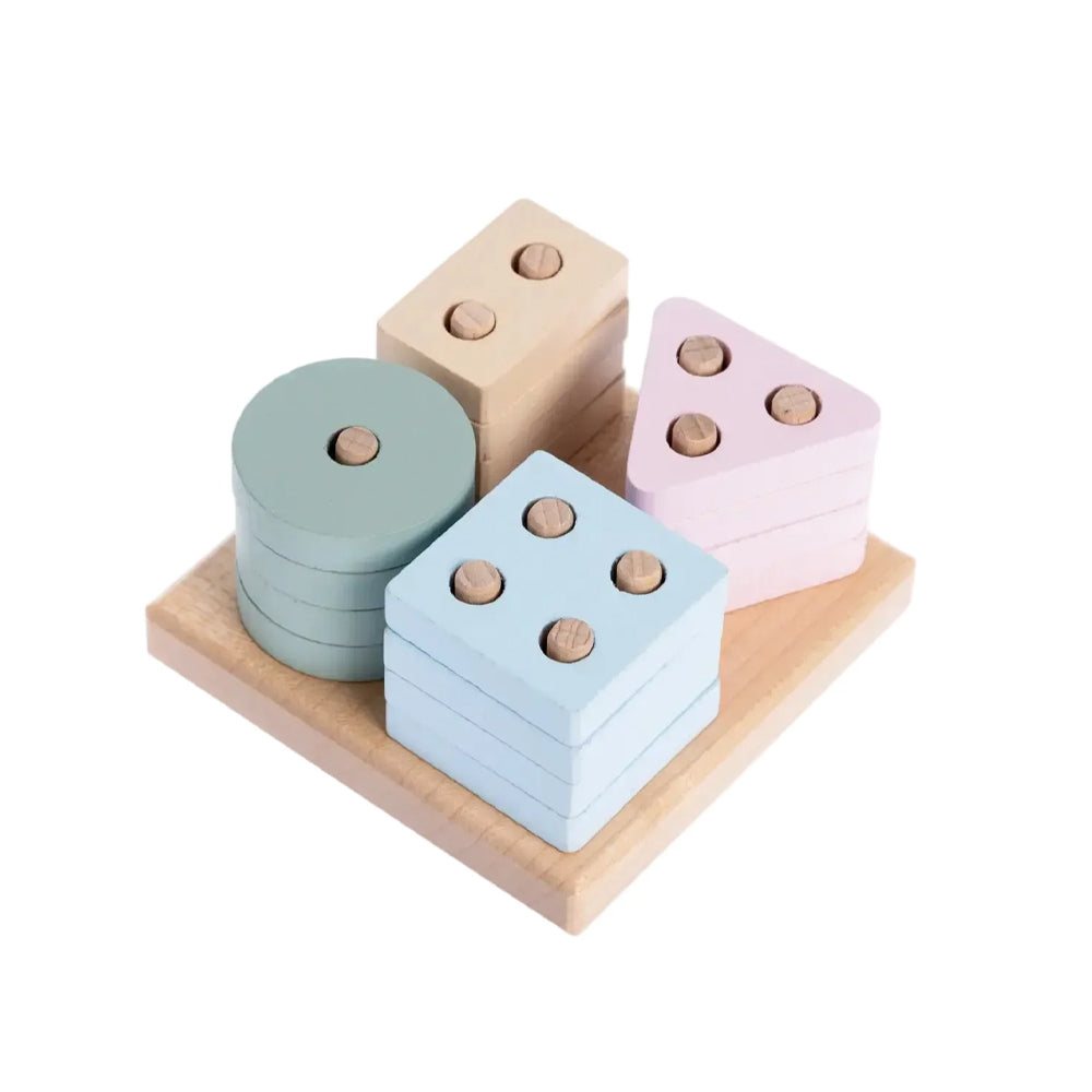 Sortator Forme Geometrice 6 - Pastel - jucarie din lemn Cubika