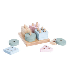 Sortator Forme Geometrice 6 - Pastel - jucarie din lemn Cubika