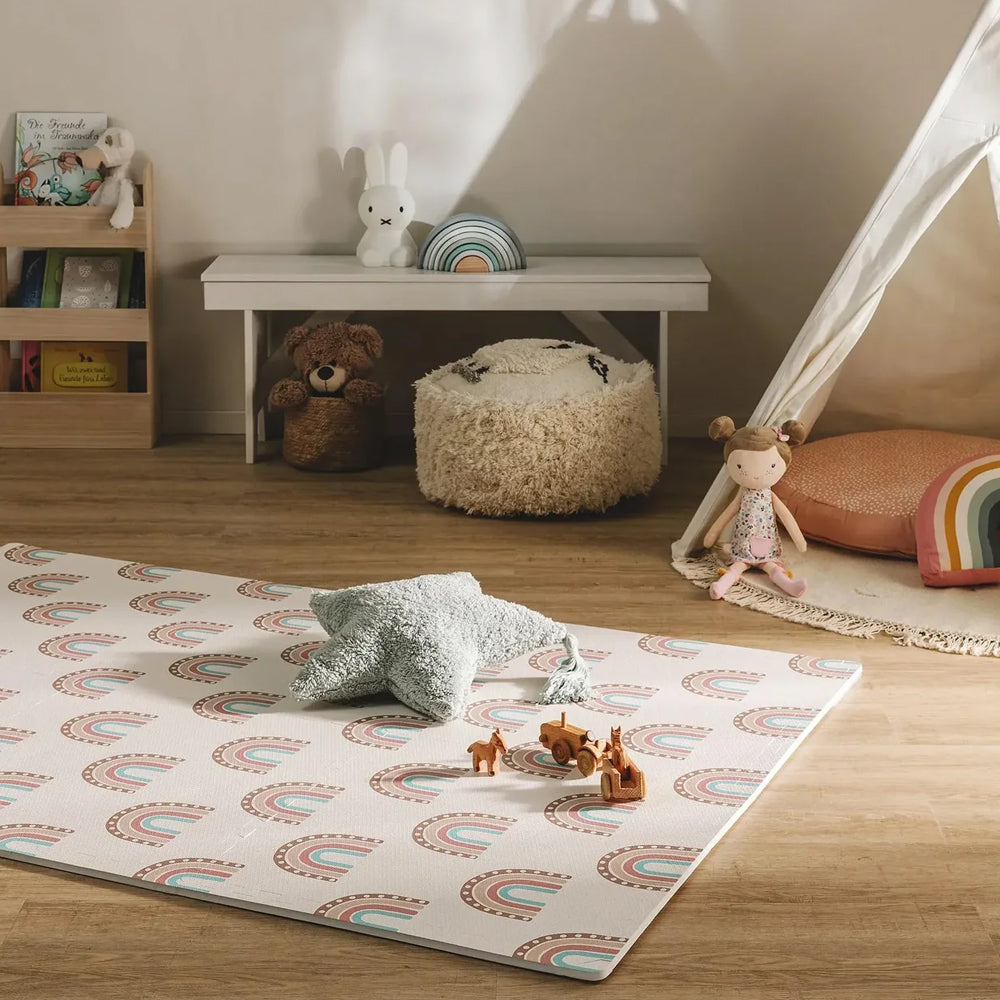 Covoras puzzle din spuma Curcubeu, 120x180cm, 6 piese