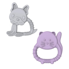Set 2 buc, jucarii dentitie din silicon, Catelus si Pisica, Melii