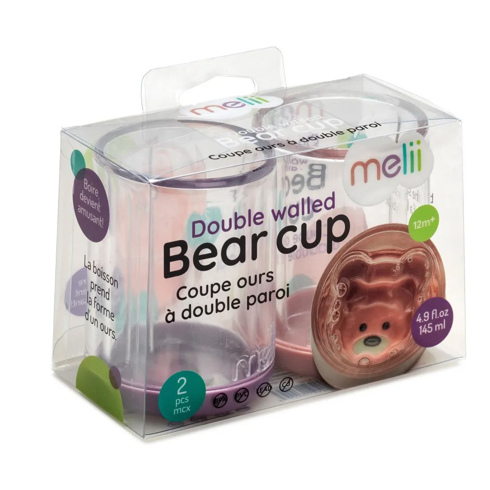 Set 2 paharem cu pereti dubli in forma de urs, Melii