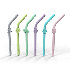 Set 6 buc Paie din silicon, reutilizabile, Melii + perie de curatare
