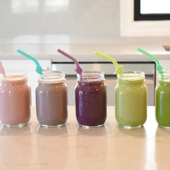 Set 6 buc Paie din silicon, reutilizabile, Melii + perie de curatare