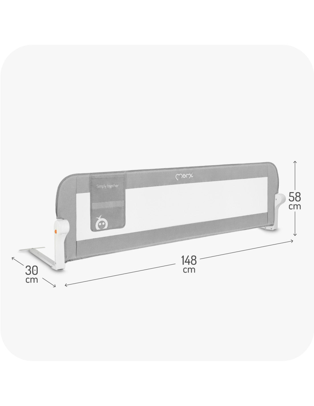 Bariera de siguranta rabatabila pentru pat. MoMi Lexi Plus, 150cm