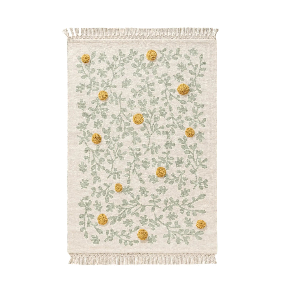 Covor din bumbac 100% - Hana Cream/Green