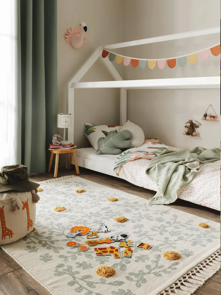 Covor din bumbac 100% - Hana Cream/Green