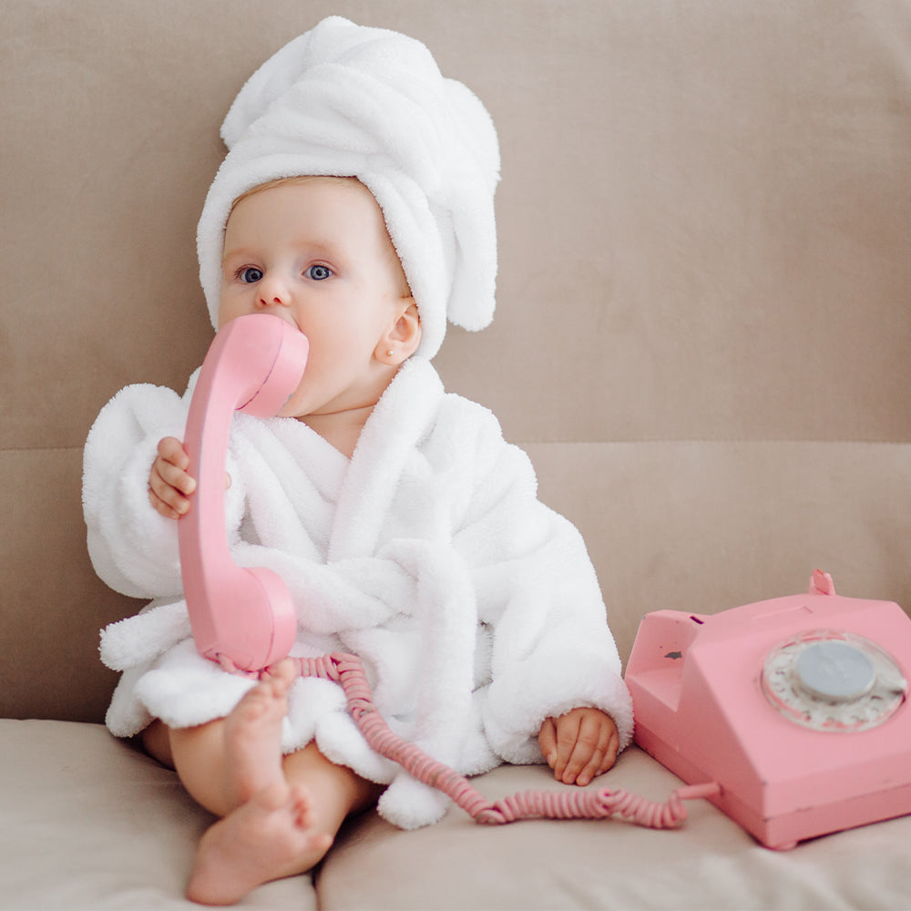 Halat de baie - brodat cu numele copilului