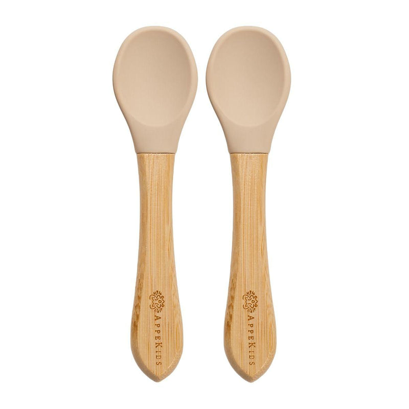 Set lingurite din bambus, AppeKids, Bubble Beige
