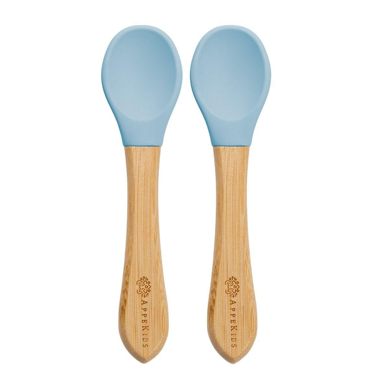 Set lingurite din bambus, AppeKids, Aqua Blue