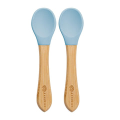 Set lingurite din bambus, AppeKids, Aqua Blue