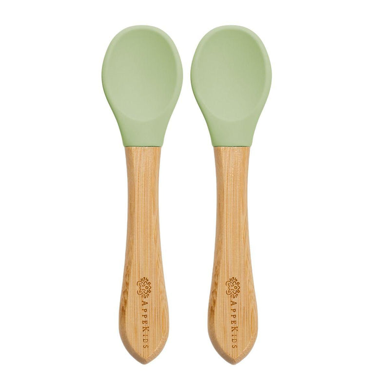 Set lingurite din bambus, AppeKids, Raw Green