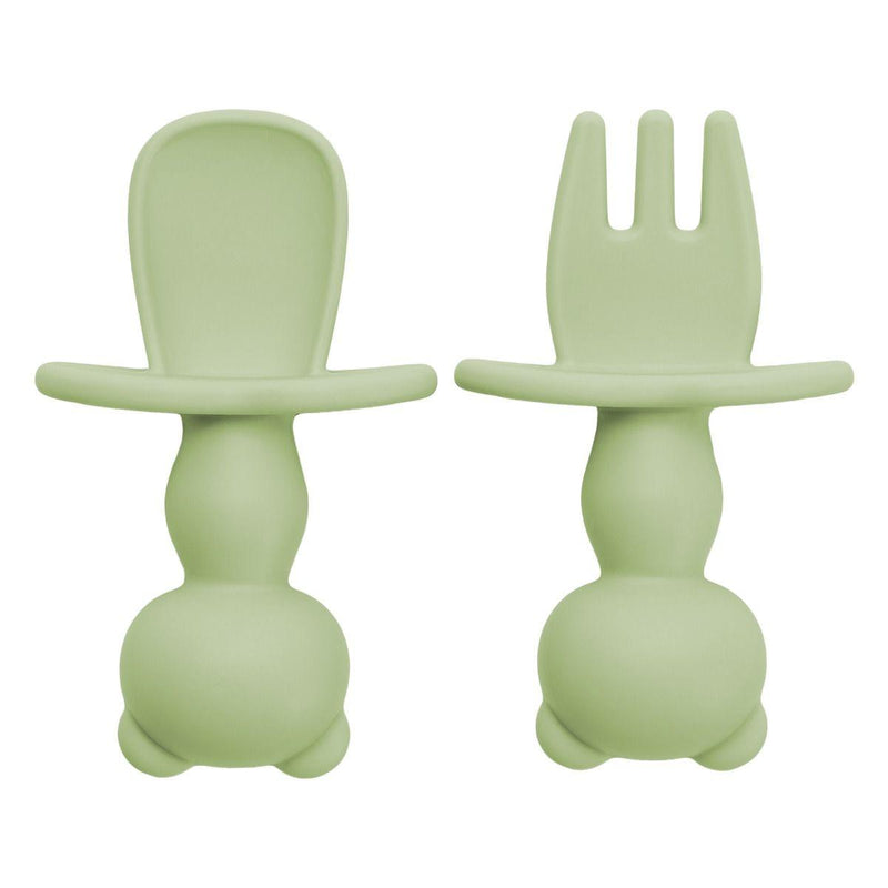 Set Tacamuri din silicon, AppeKids, Panda, Raw Green