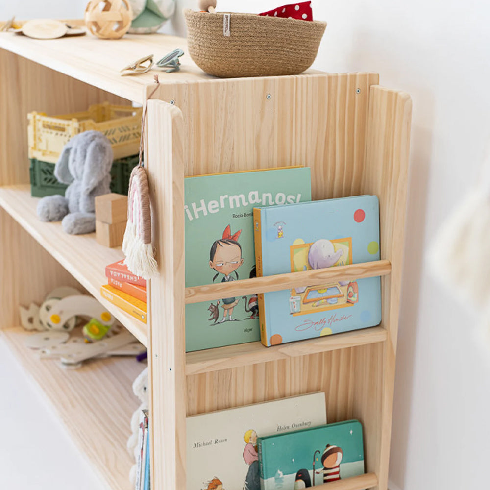 Etajera Montessori Tadalah cu biblioteca laterală pentru cărți