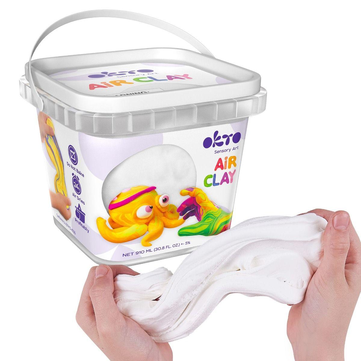  Air Clay pentru modelaj, 200g, Okto - Alb