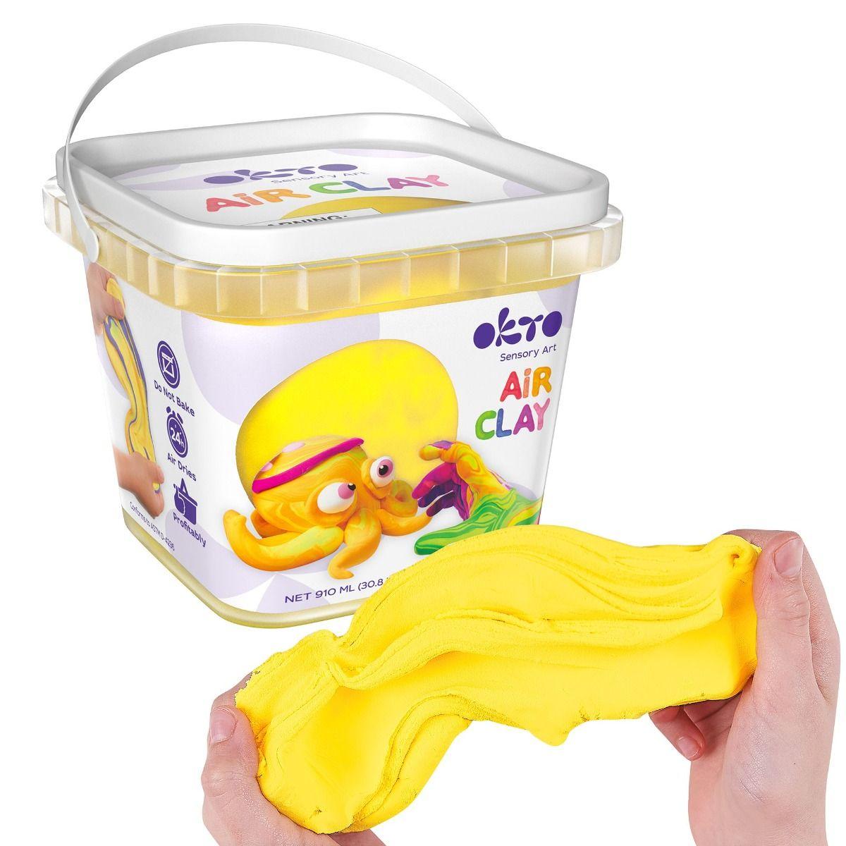  Air Clay pentru modelaj, 200g, Okto - Galben